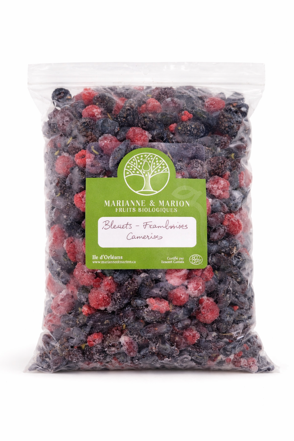 Mélange de mûres et framboises congelées